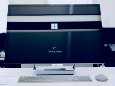 flat screen computer monitor turned on